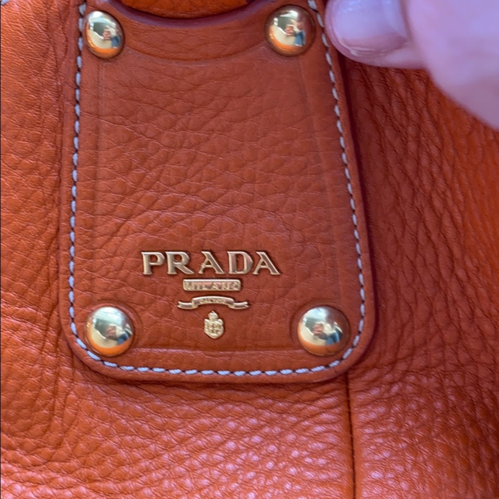 Authentic Prada Handbag - orange leather - Picture 5 of 8